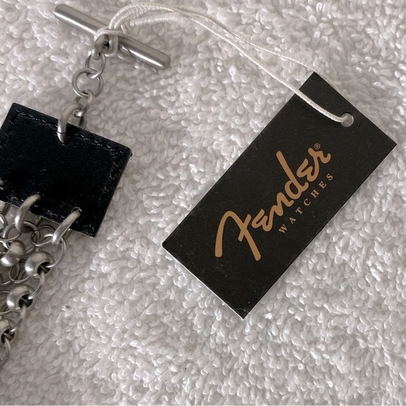 Vintage Fender Holy Grail Leather & Chain Link Square Face Wrist Watch - Picture 7 of 14